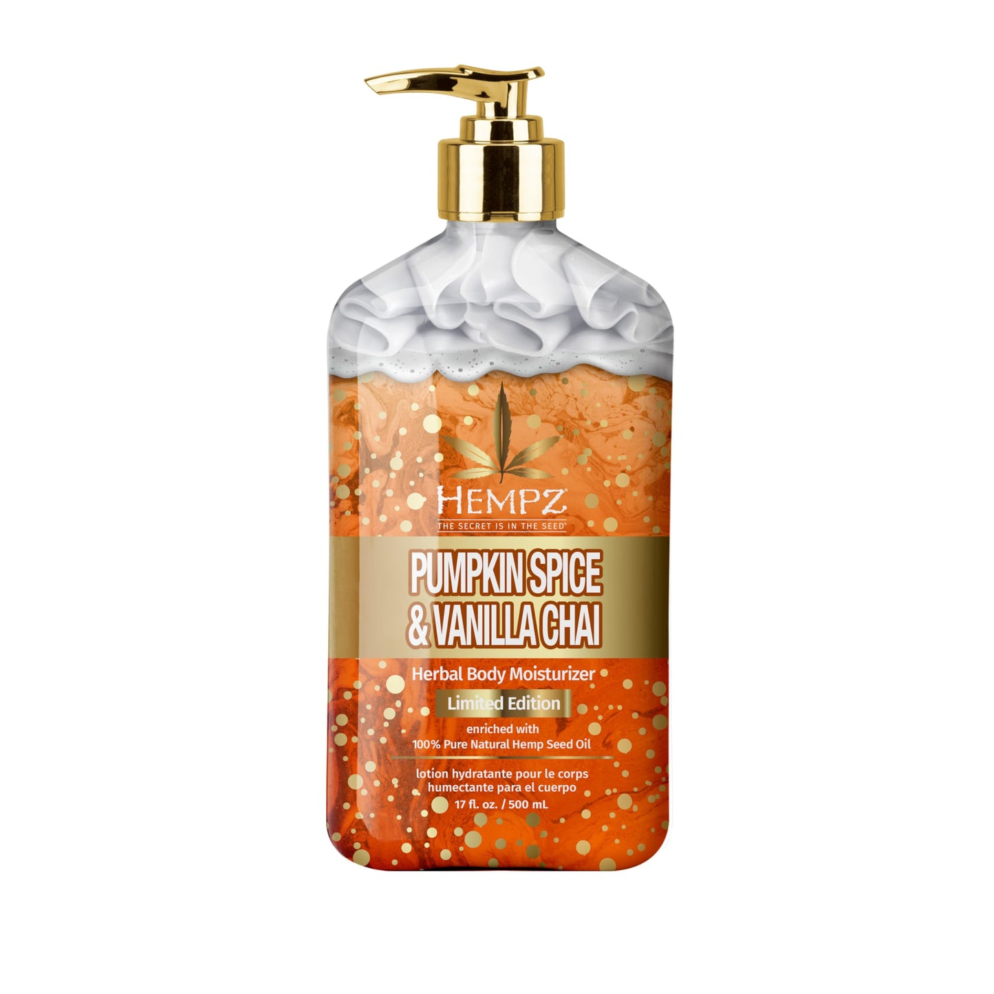 Limited Edition Pumpkin Spice & Vanilla Chai Herbal Moisturizing Body Lotion (17 oz) - Fall Scented for Women or Men with Dry or Sensitive Skin Beauty & Personal Care Hempz