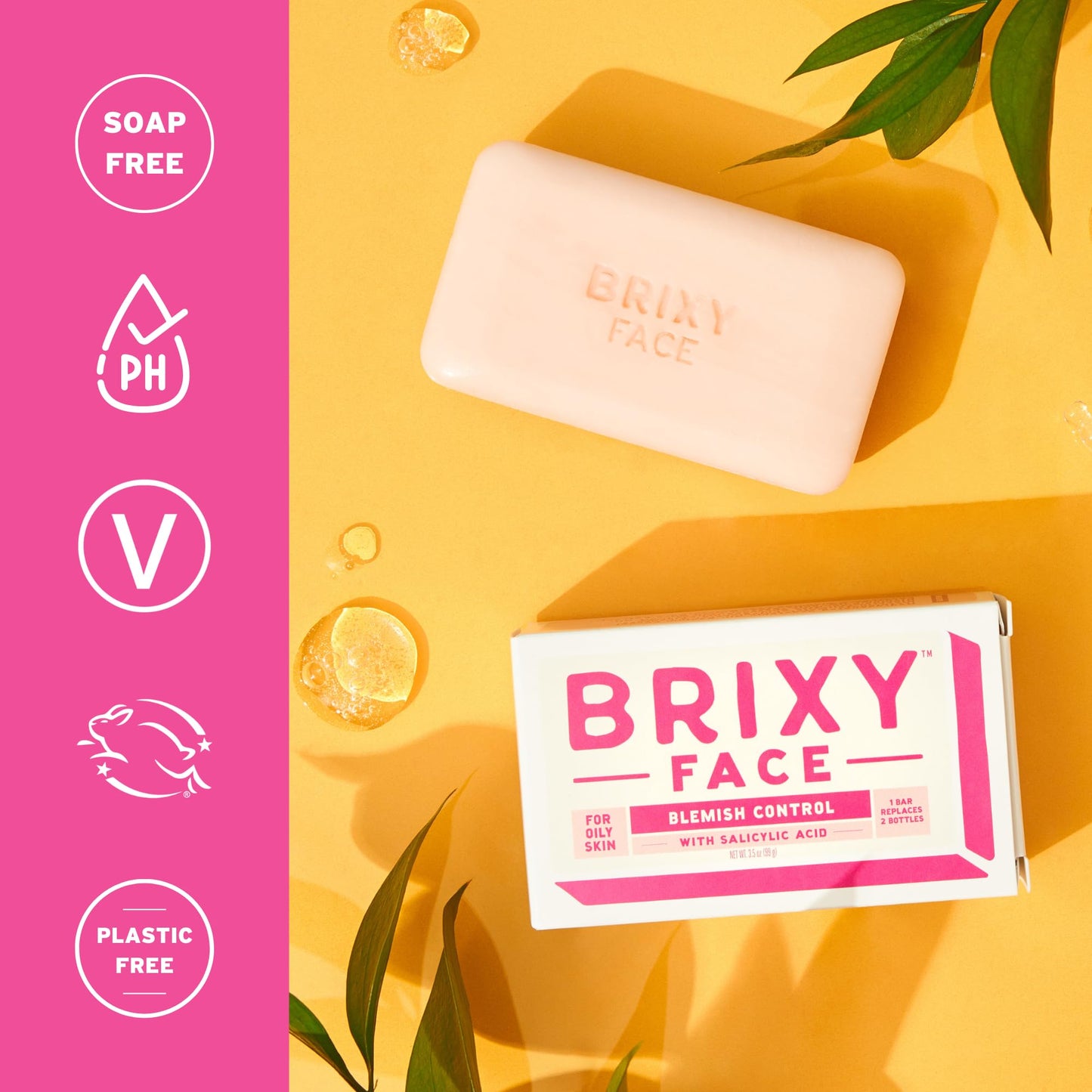 BRIXY Blemish Control Facial Cleansing Bar - Salicylic Acid Unclogs Pores And Balances Natural Oils, Ceramides and Niacinamide Promote Heathy Skin Beauty & Personal Care BRIXY