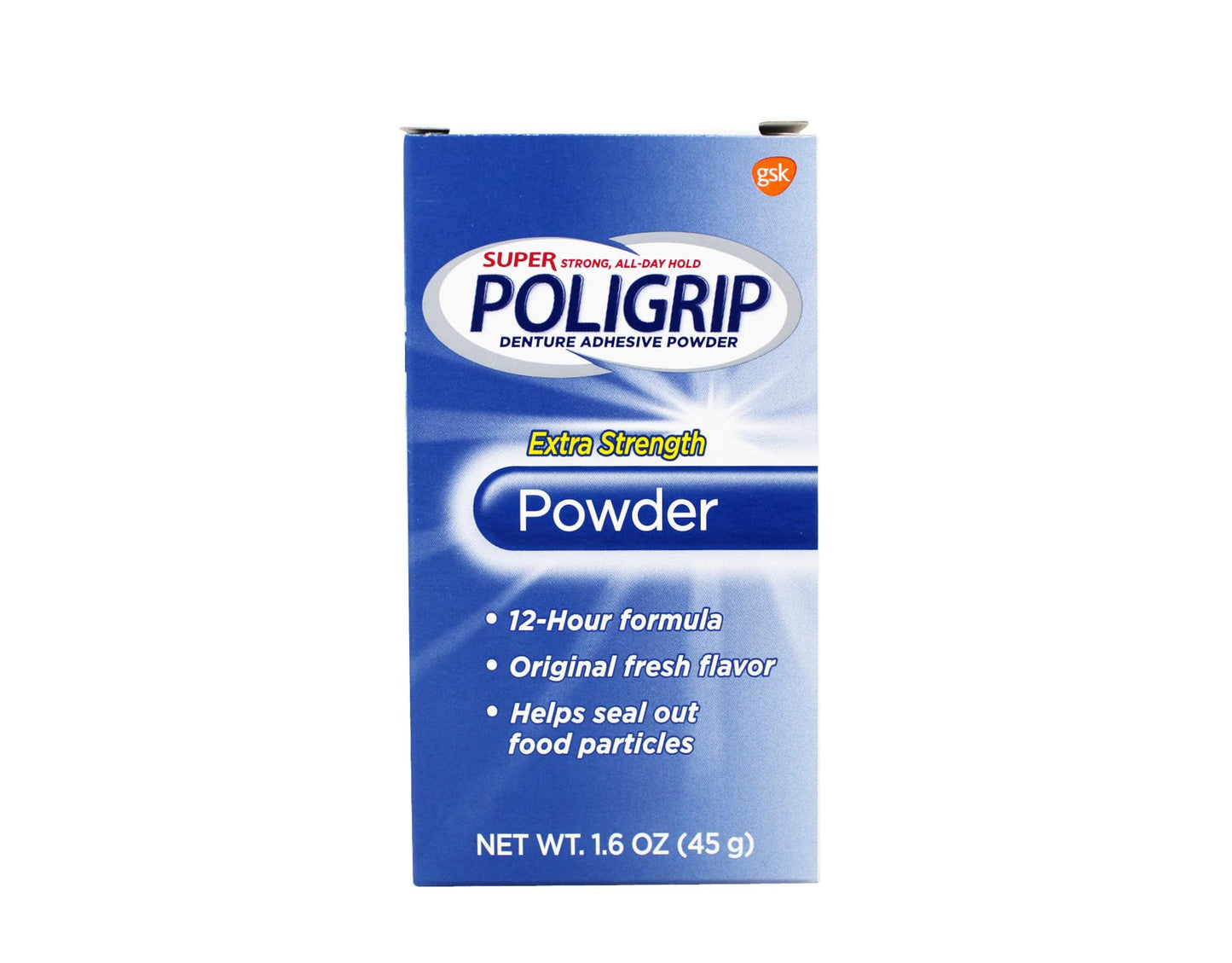 Super POLIGRIP Extra Strength Denture Adhesive Powder 1.60 oz (Pack of 12) Beauty & Personal Care Super Poli-Grip