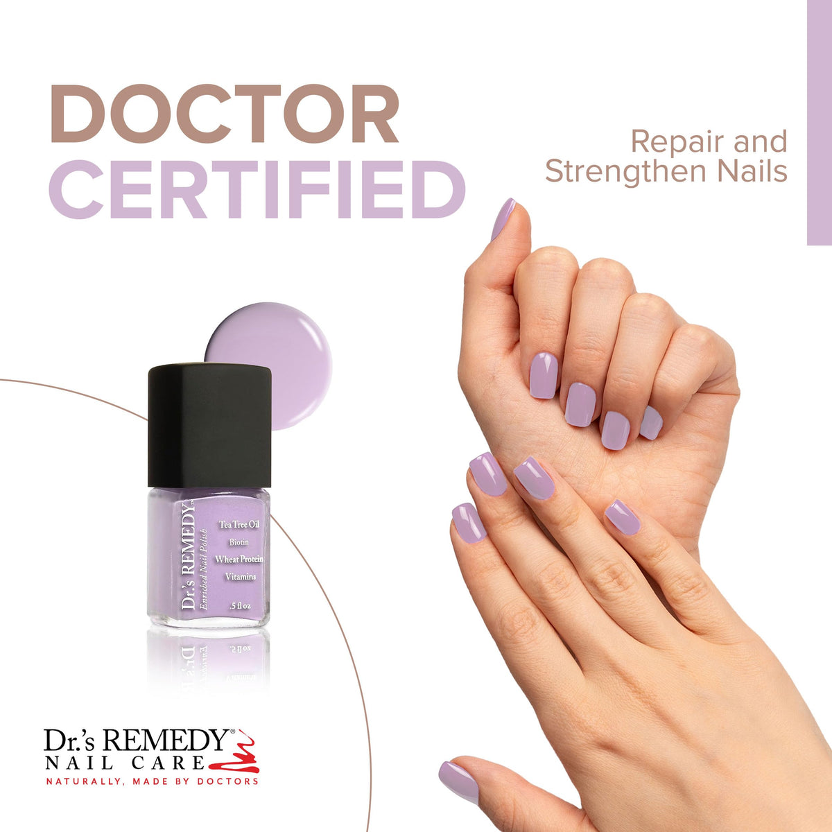 Dr’s Remedy Enriched Nail Polish: Non Toxic, All Natural, and Organic - Doctor Formulated: Strengthens, Restores, Heals, and Protects '24-Free' Beauty & Personal Care Dr.'s Remedy