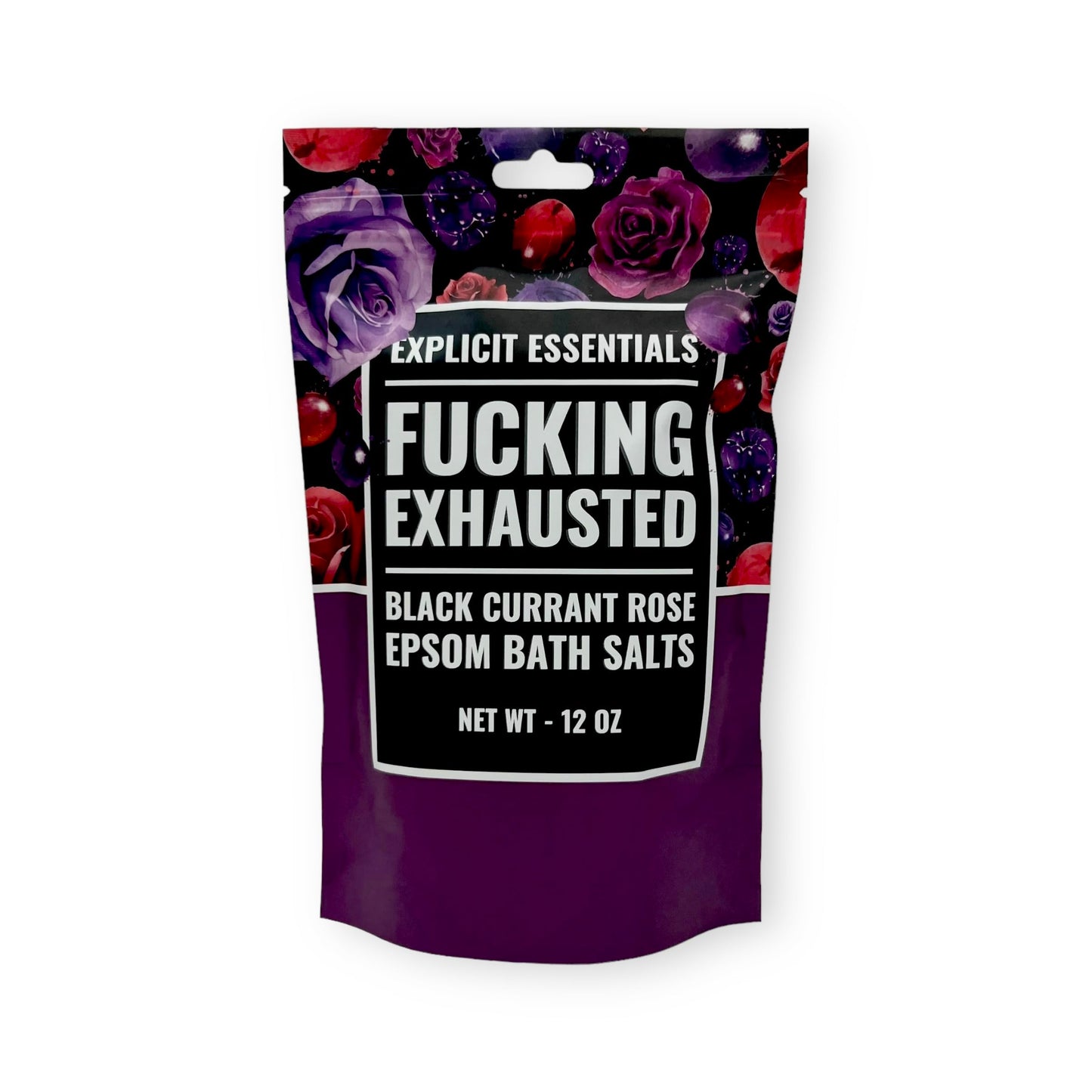 Explicit Essentials Black Currant Rose Epsom Bath Salts, Relaxation Blend, 12 oz Beauty and Personal Care Explicit Essentials