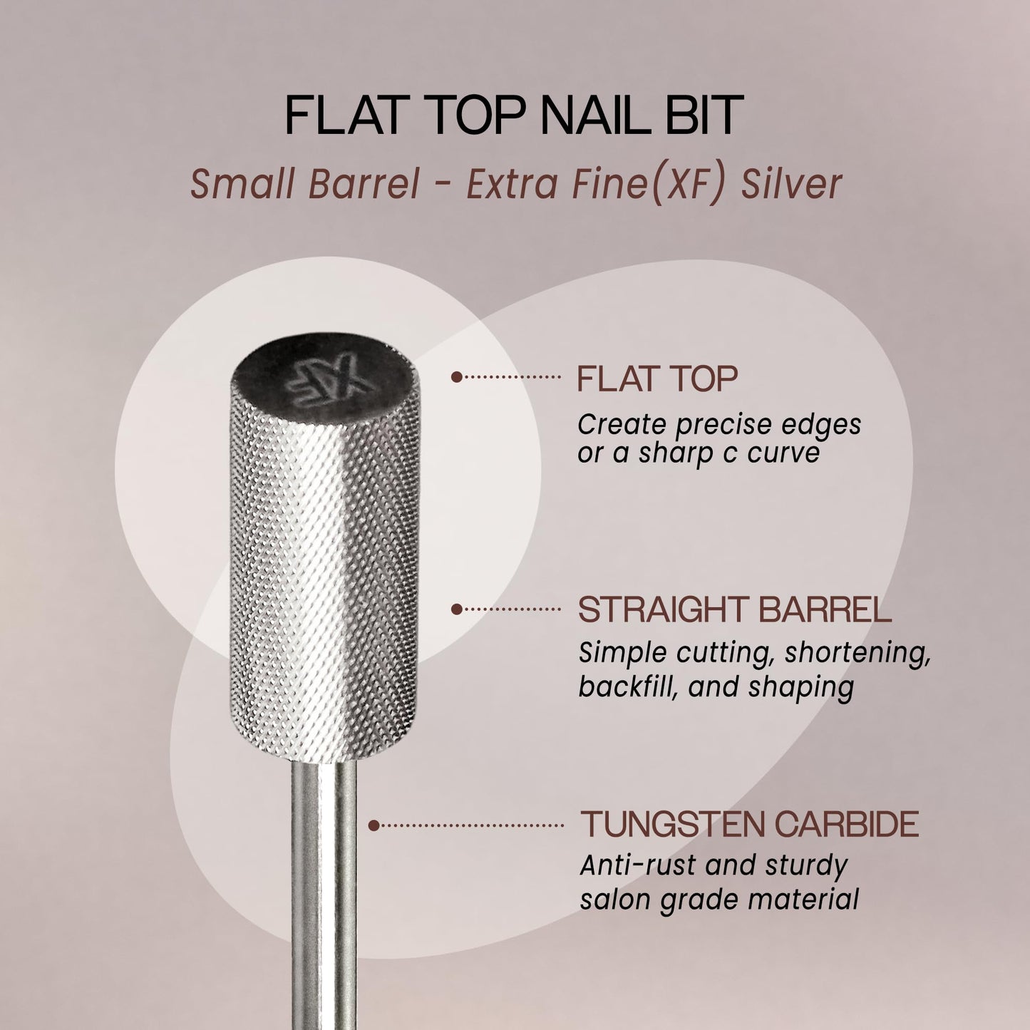 PANA Flat Top Small Barrel 3/32" Shank Size - (Silver, Extra Fine Grit) - Fast remove Acrylic or Hard Gel Nail Drill Bit for Manicure Pedicure Salon Beauty & Personal Care PANA