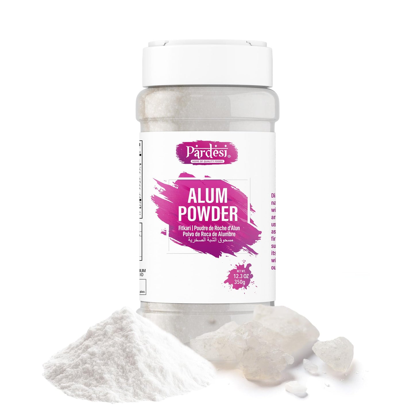 Pardesi Alum Powder (Fitkari/Phitkari) 350g - Fine Potassium Alum for DIY Face Packs & Toner, Pore-Refining Skincare - Also for Pickling & Water Beauty and Personal Care PARDESI