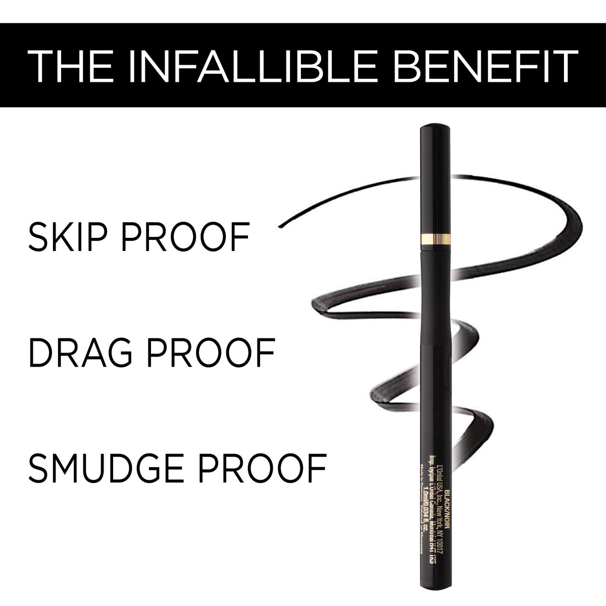 L'Oreal Paris Makeup Infallible Super Slim Long-Lasting Liquid Eyeliner, Ultra-Fine Felt Tip, Quick Drying Formula, Glides on Smoothly, Brown, 0.03 fl