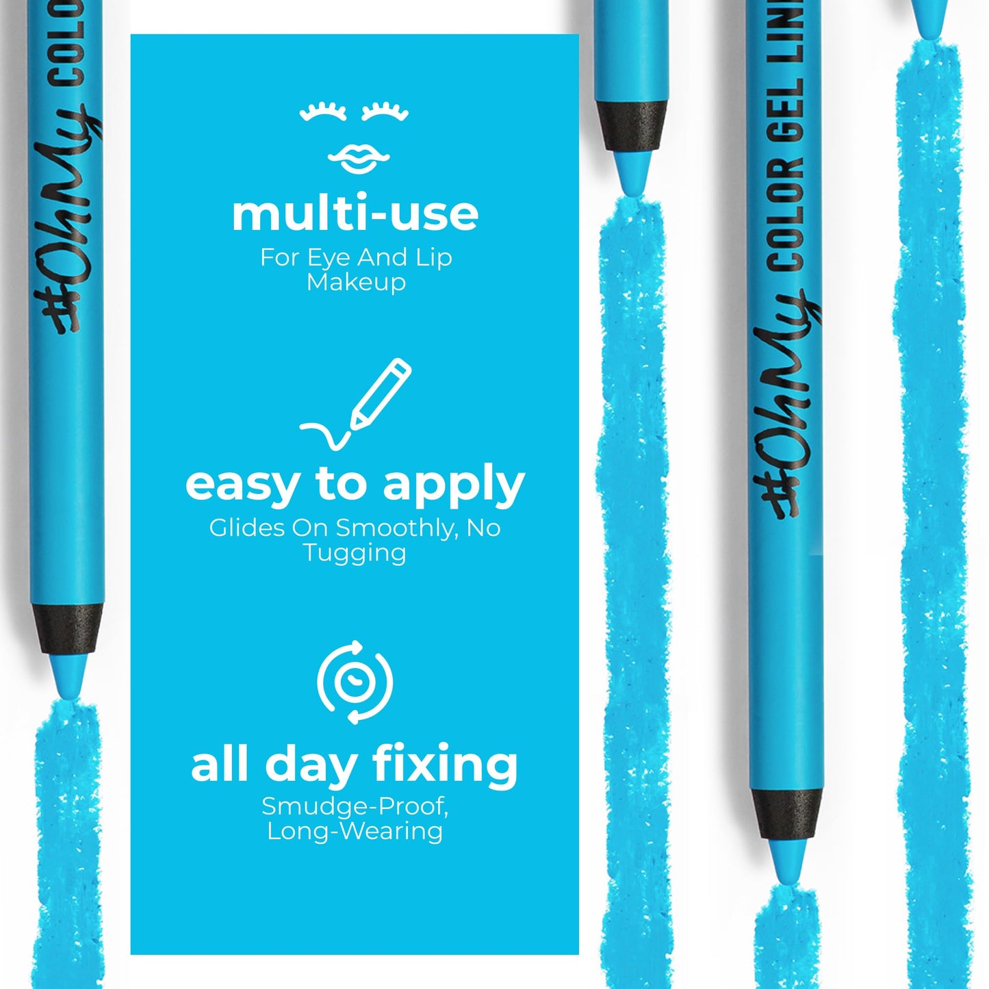 Lamel OhMy Color Gel Eyeliner Pencil - Long Lasting, Waterproof Eyeliner - Vibrant Colored, Highly-Pigmented - Blue Beauty & Personal Care Lamel