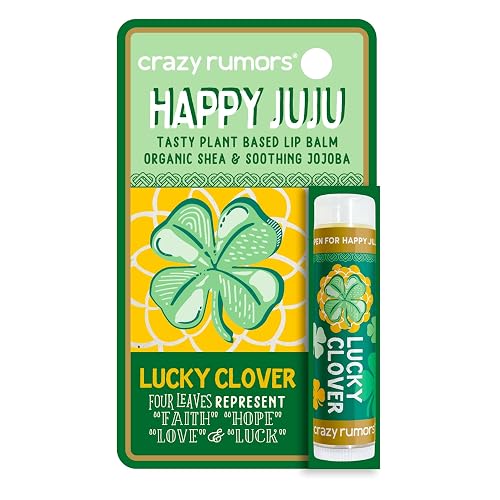 Crazy Rumors Happy Juju All Natural, Plant-Based Lip Balm with Organic Shea & Jojoba 1 Pack (Lucky Clover) Beauty & Personal Care Crazy Rumors