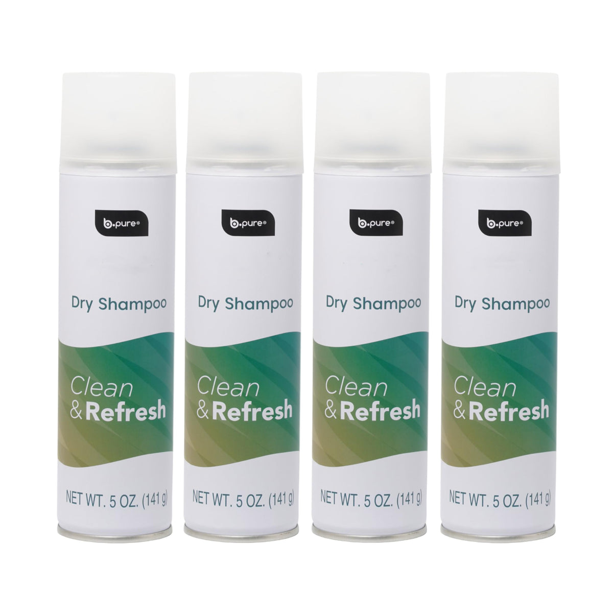 b.pure Dry Shampoo, Clean and Refresh, Absorbs Oil to Clean Hair Without Washing, 5 oz, 4-Pack