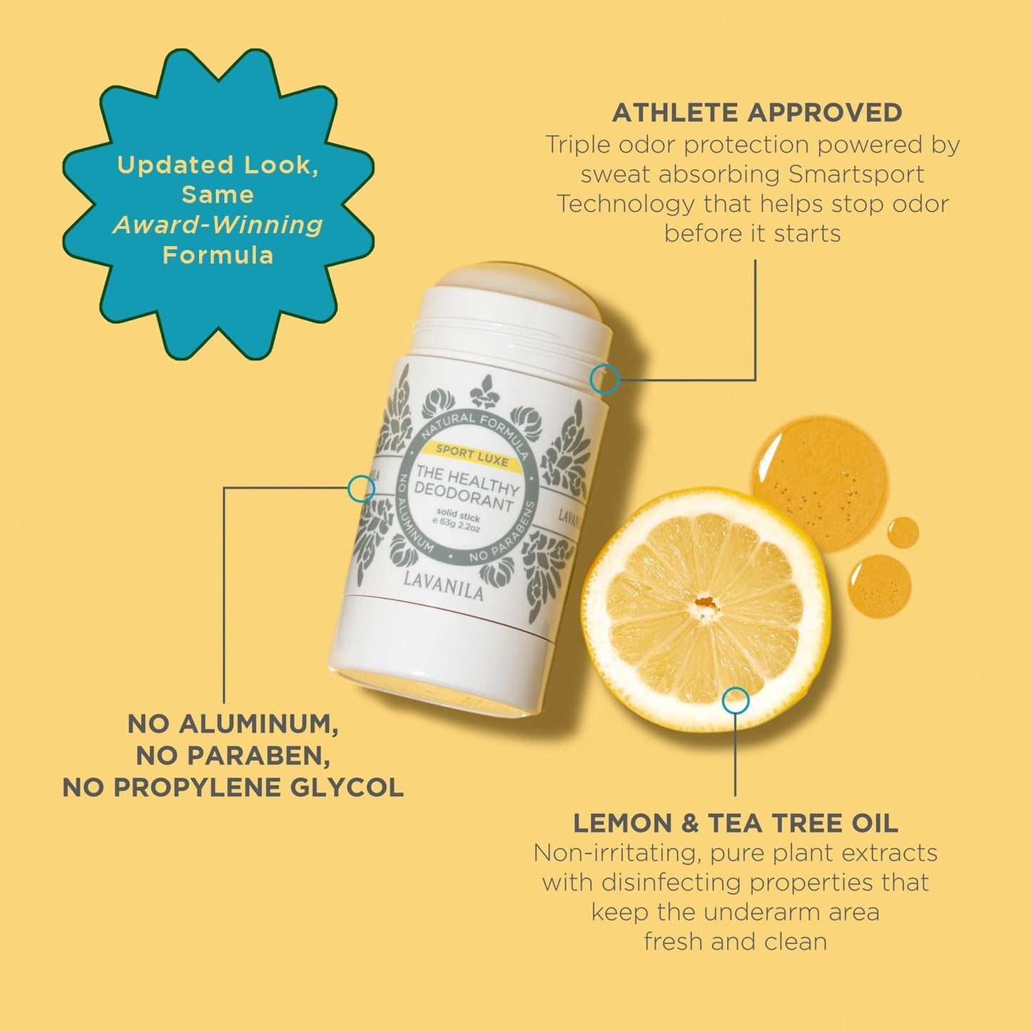Lavanila Sport Luxe Aluminum Free Deodorant, 2oz Beauty and Personal Care Lavanila
