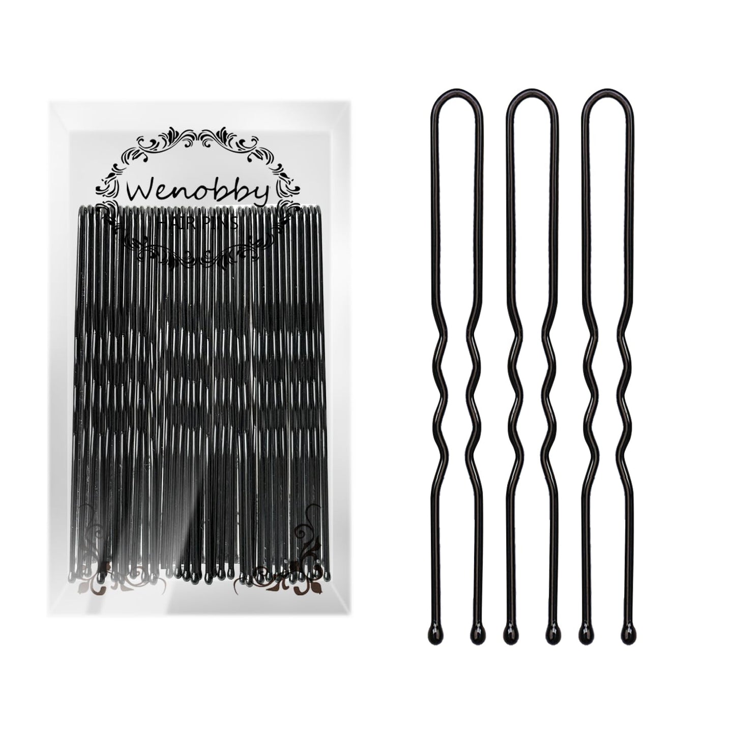 U Shaped Hair Pins for Buns, 100 PCS 2.8" Hair Pins for Women Hair Styling with Thick Hair Beauty and Personal Care Wenobby Default Title