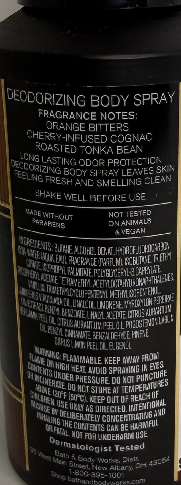 Bath & Body Works Crafted Cognac Fine Fragrance Mist - Warm Barrel Spice Body Spray Beauty & Personal Care Bath & Body Works