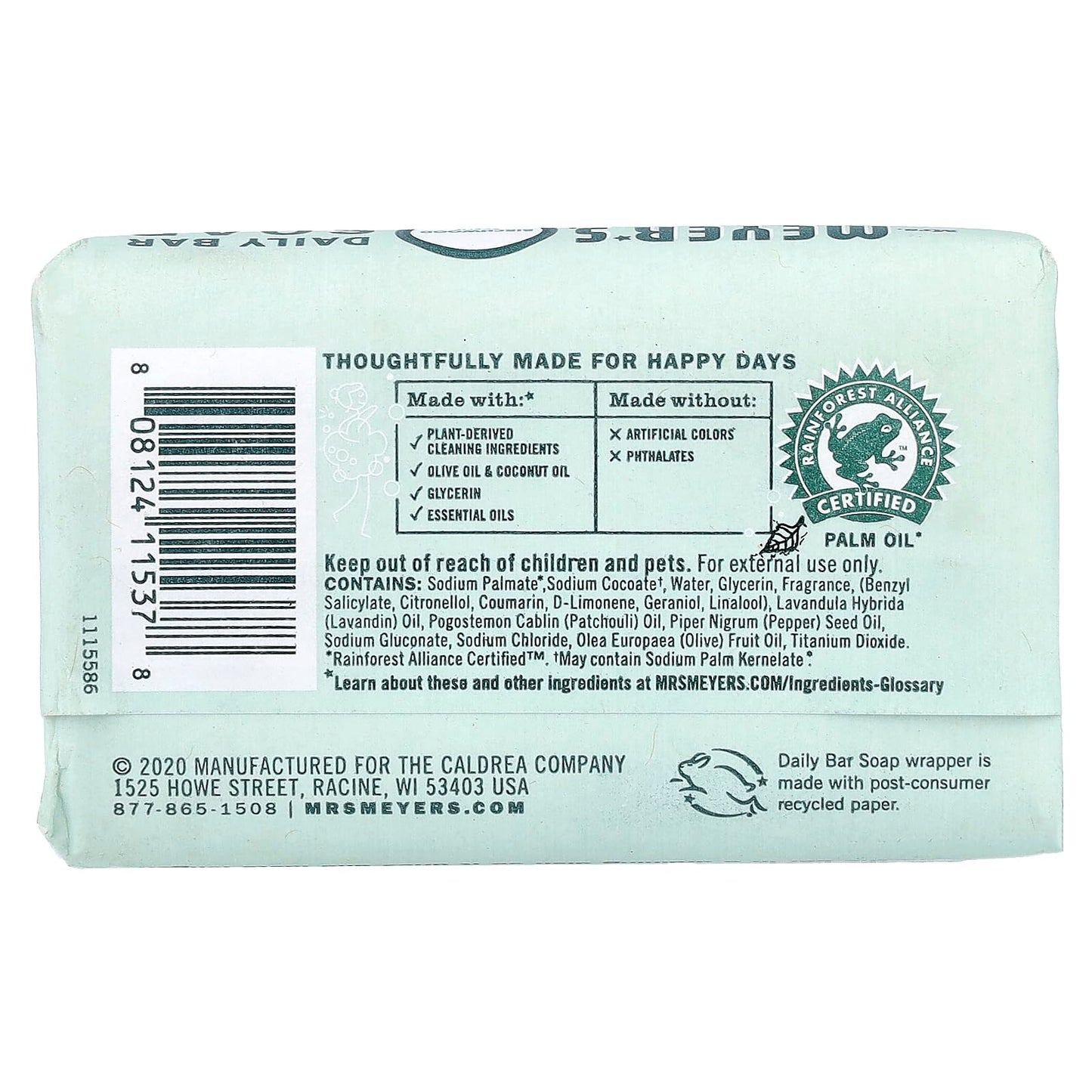 Mrs. Meyer's Clean Day's Bar Soap, Use as Body Wash or Hand Soap, Cruelty Free Formula Made with Essential Oils, Birch Wood Scent, 5.3 oz, 1 Bar Beauty & Personal Care Mrs. MEYER'S
