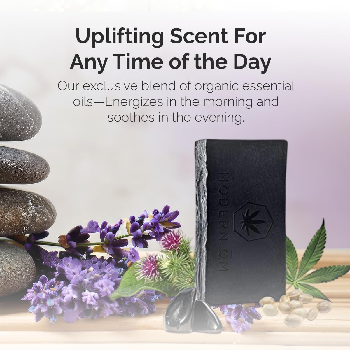 Modern ?M Shungite Recharge Bar Soap | Vegan, Non-GMO Soap for All Skin Types Face and Body | Made In U.S.A (1 Count (Pack of 1) Beauty & Personal Care Modern OM