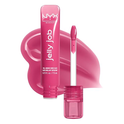 NYX PROFESSIONAL MAKEUP Jelly Job Lip Gloss, Lip Tint Gloss with Full-Bodied, Smoothing, and Hyper-Glossy Shine - Jelly Jammin' (Cool Pink) Beauty & Personal Care NYX PROFESSIONAL MAKEUP
