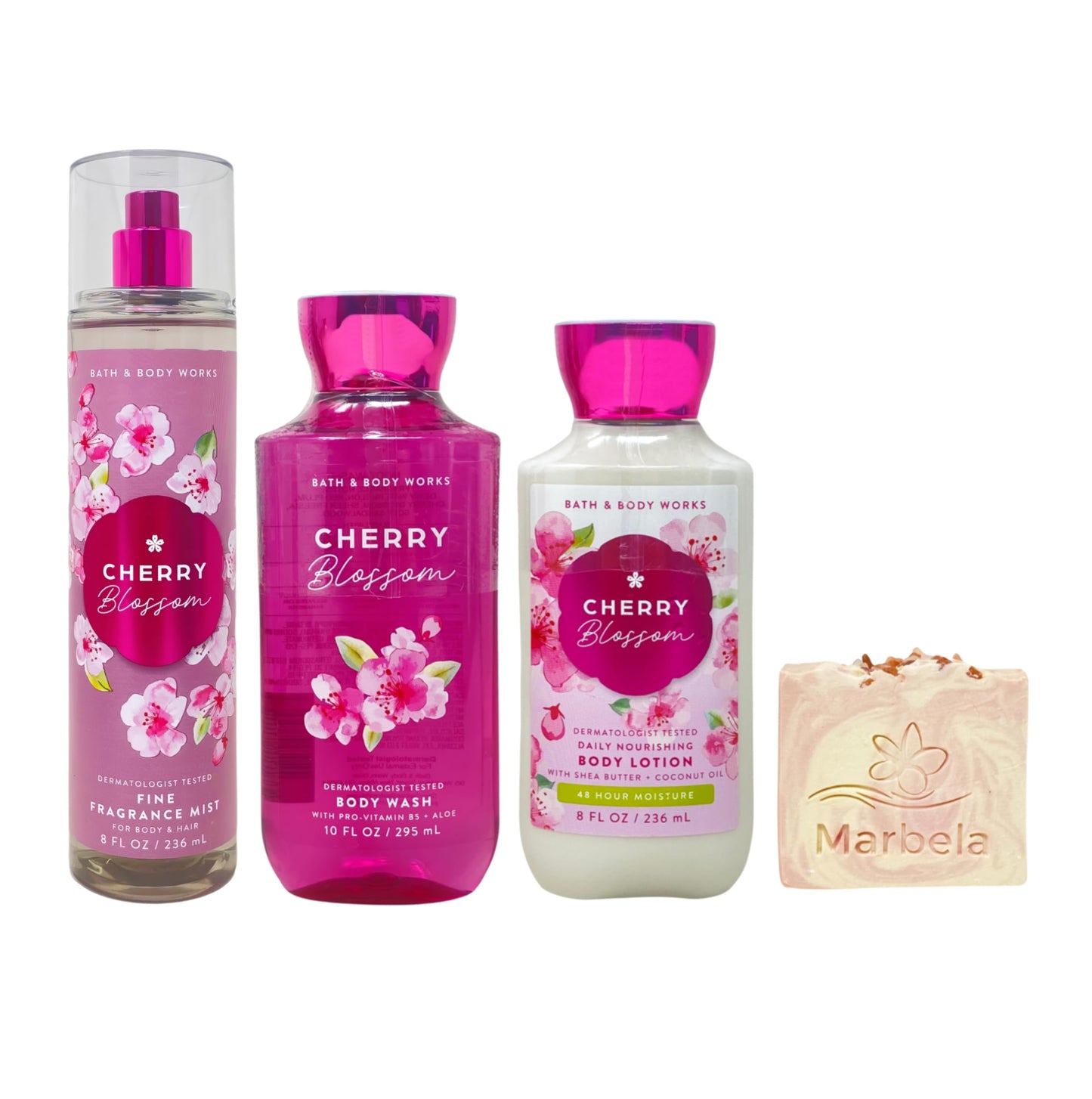 Bath & Body Works Cherry Blossom - Fine Fragrance Mist, Body Wash and Daily Nourishing Body Lotion with a Himalayan Salts Springs Bar Soap Beauty & Personal Care Bath & Body Works