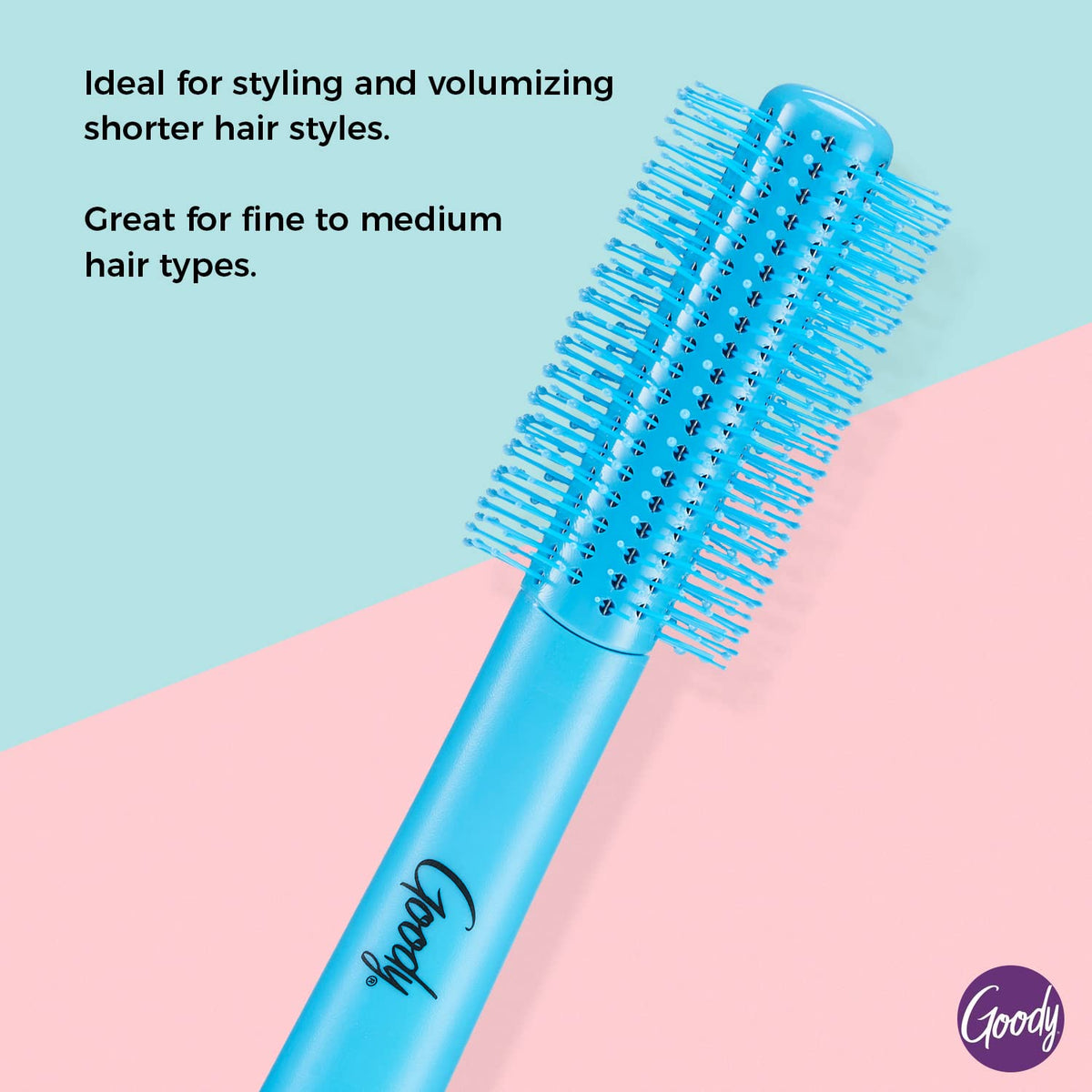Goody Style Boost Round Brush 21mm, Volumizing Blow Out, for Fine, Short & Medium Hair, Easy-Grip Handle, Lightweight Styling for Lift & Root Volume Beauty & Personal Care GOODY