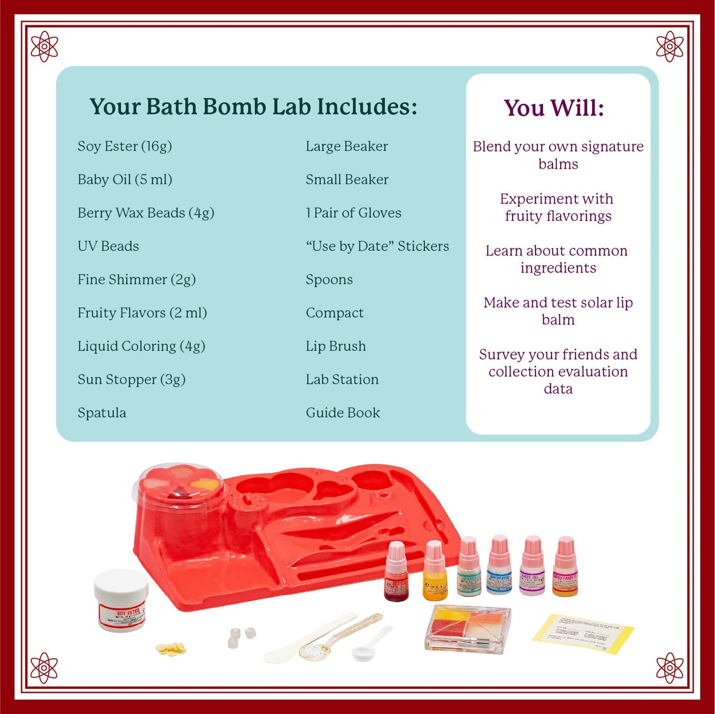 MindWare Science Academy Lip Balm Lab Kit | Includes 18pcs for DIY Lip Balms to Teach Kids & Teens Cosmetic Chemistry Beauty & Personal Care MindWare
