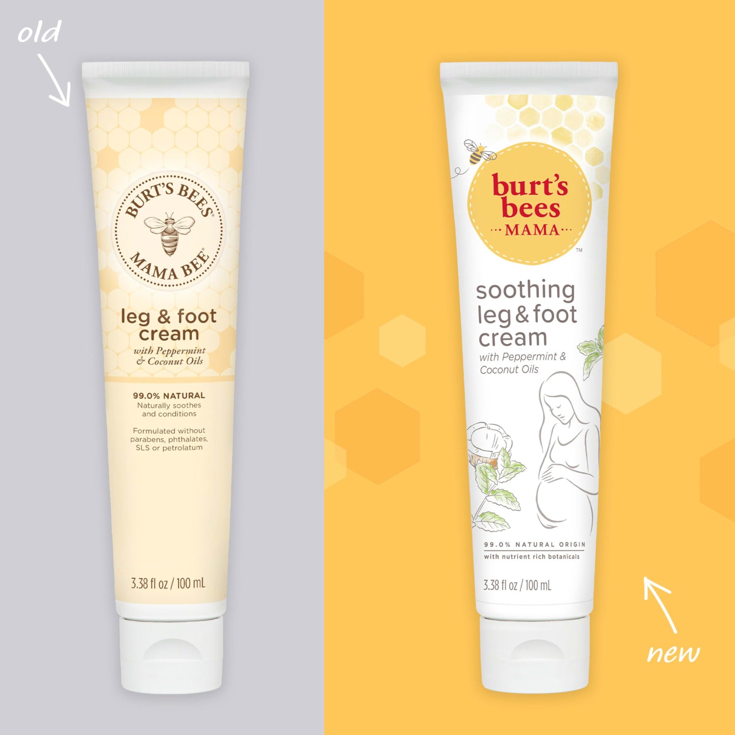 Burt's Bees Mama Bee Leg and Foot Cream, Soothing Formula with Peppermint and Coconut Oil, Fragrance Free, 99% Natural Origin, 3.38oz Beauty & Personal Care Burt's Bees