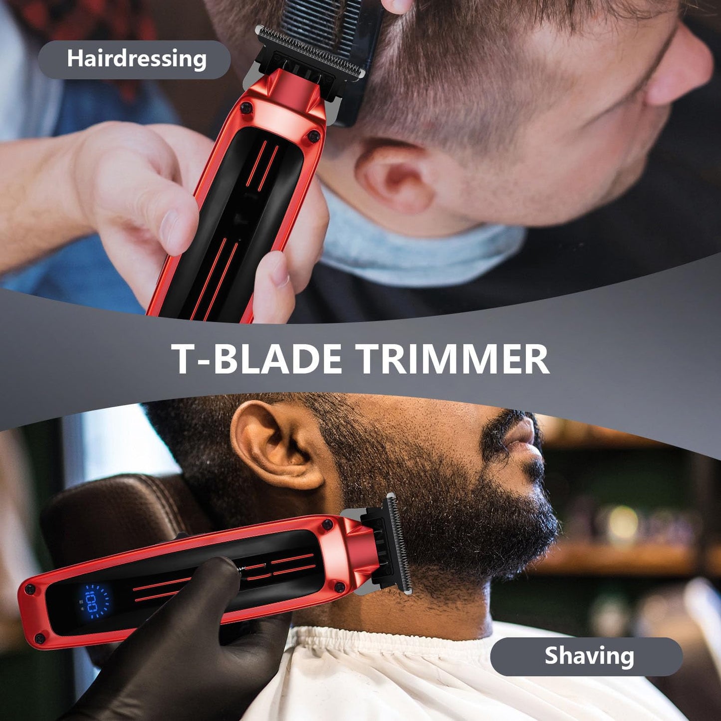 Professional Hair Clippers for Men, Cordless Trimmers Kit with LED Display,4 Limit Combs, Electric Beard Trimmer Haircut Grooming Gift for Women Beauty and Personal Care QDKVTNDJZ
