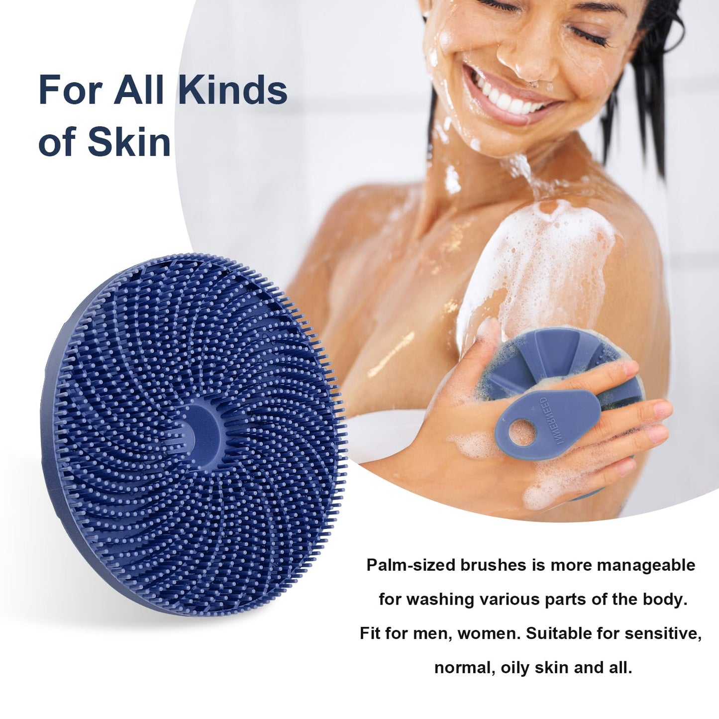INNERNEED® More Hygienic Silicone Body Scrubber Exfoliating & Massaging Shower Brush, Bathing Tool, for All Skin Types, Lathers Well, Longer Service Beauty & Personal Care INNERNEED