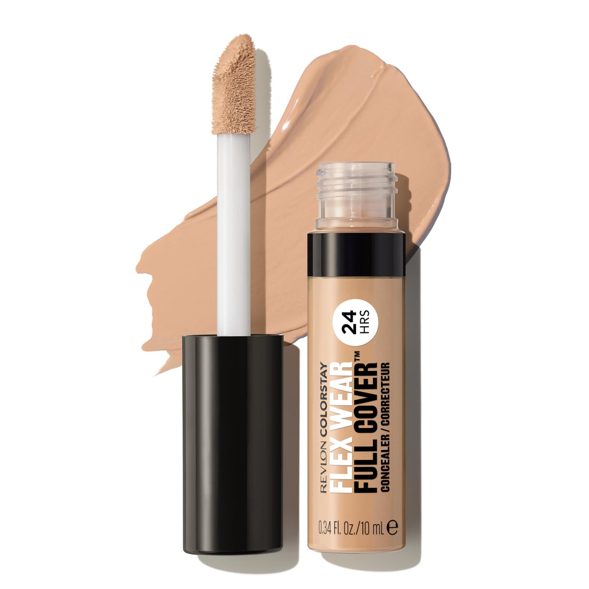Revlon ColorStay Flex Wear, Full Cover Non-Creasing Concealer, Infused with Hyaluronic Acid & Vitamin E, Flexible Longwear, 050 Medium Deep, 0.34 Fl Beauty & Personal Care REVLON