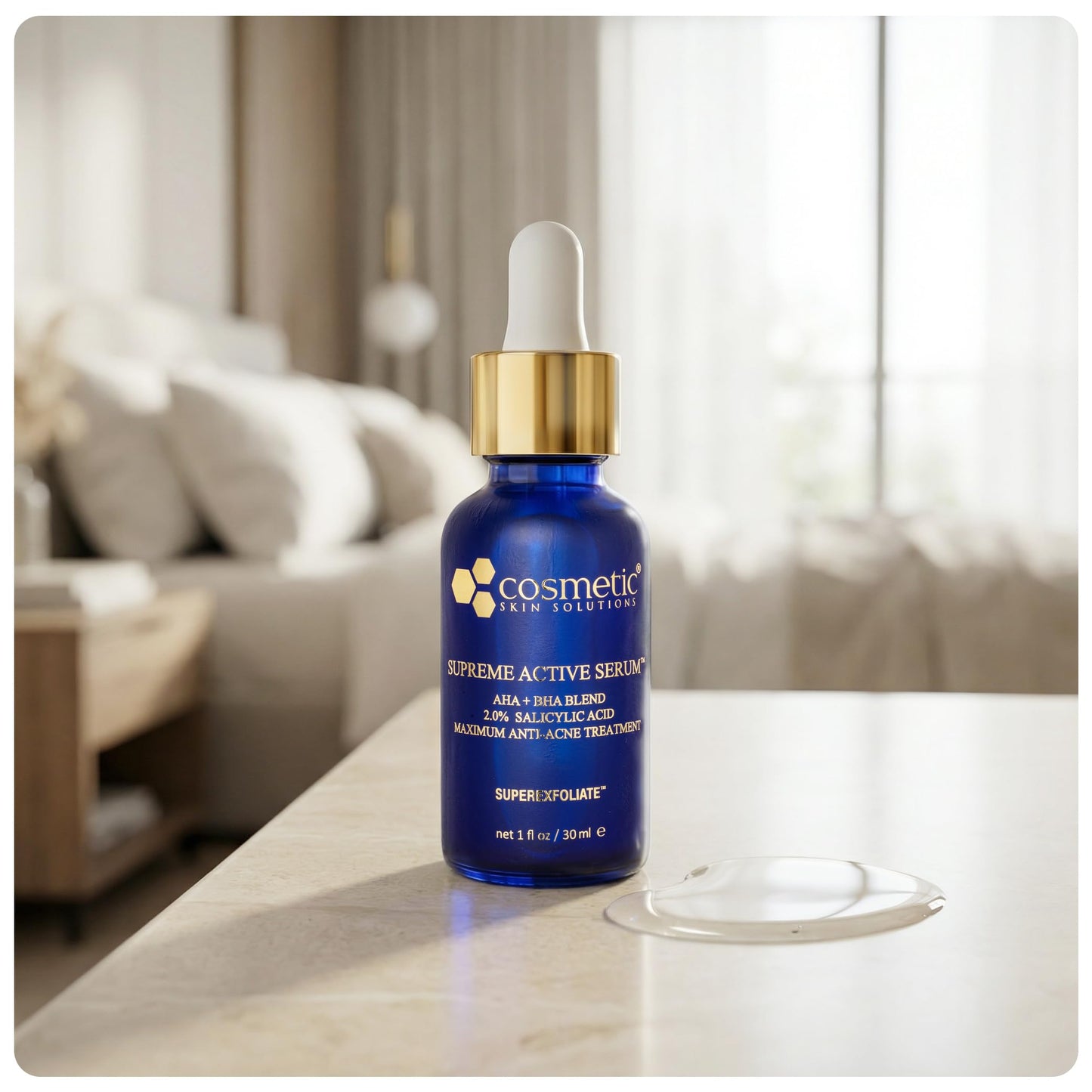 Supreme Active Serum - 2% Salicylic Acid AHA BHA Exfoliating Formula for Acne, Dark Spots & Uneven Texture - Clarifying Face Treatment for Clear Beauty & Personal Care Cosmetic Skin Solutions