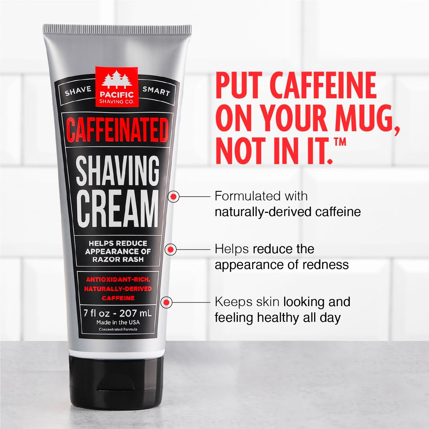 Pacific Shaving Company Caffeinated Shaving Cream - Caffeine, Shea Butter + Spearmint Antioxidant Shaving Cream - Clean Formula for a Hydrating… Beauty & Personal Care Pacific Shaving Company