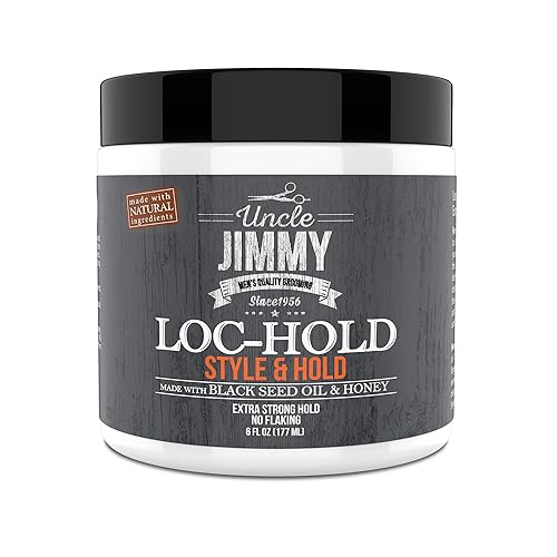 Uncle Jimmy Loc Hold Premium Hair Styling Pomade/Hair Wax - Medium to Strong Hold Clear Thick Formula Palmade 6 Fl Oz Beauty & Personal Care Uncle Jimmy