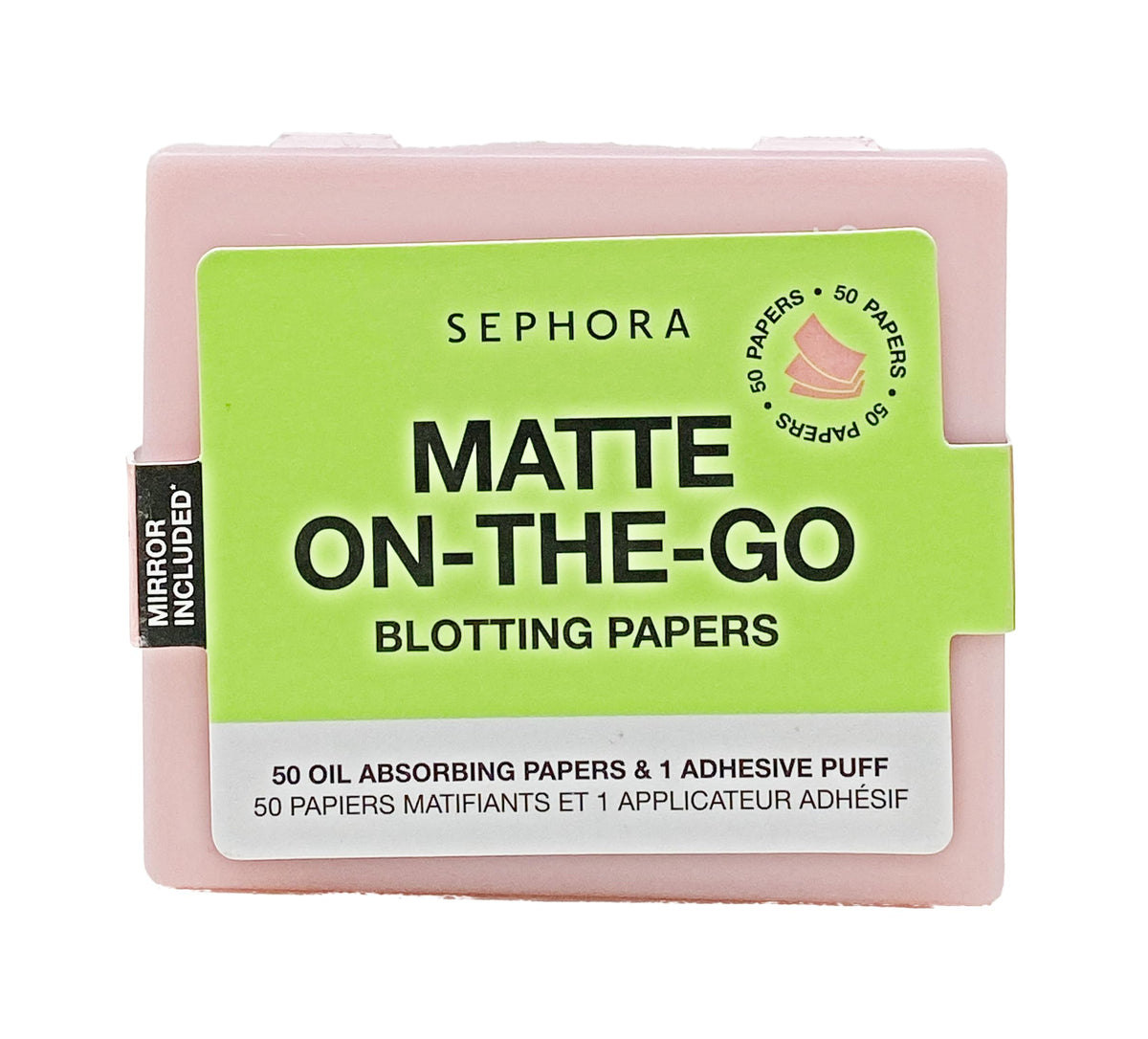 SEPHORA COLLECTION Matte On-The-Go Blotting Papers - 50 oil absorbing papers & 1 adhesive puff