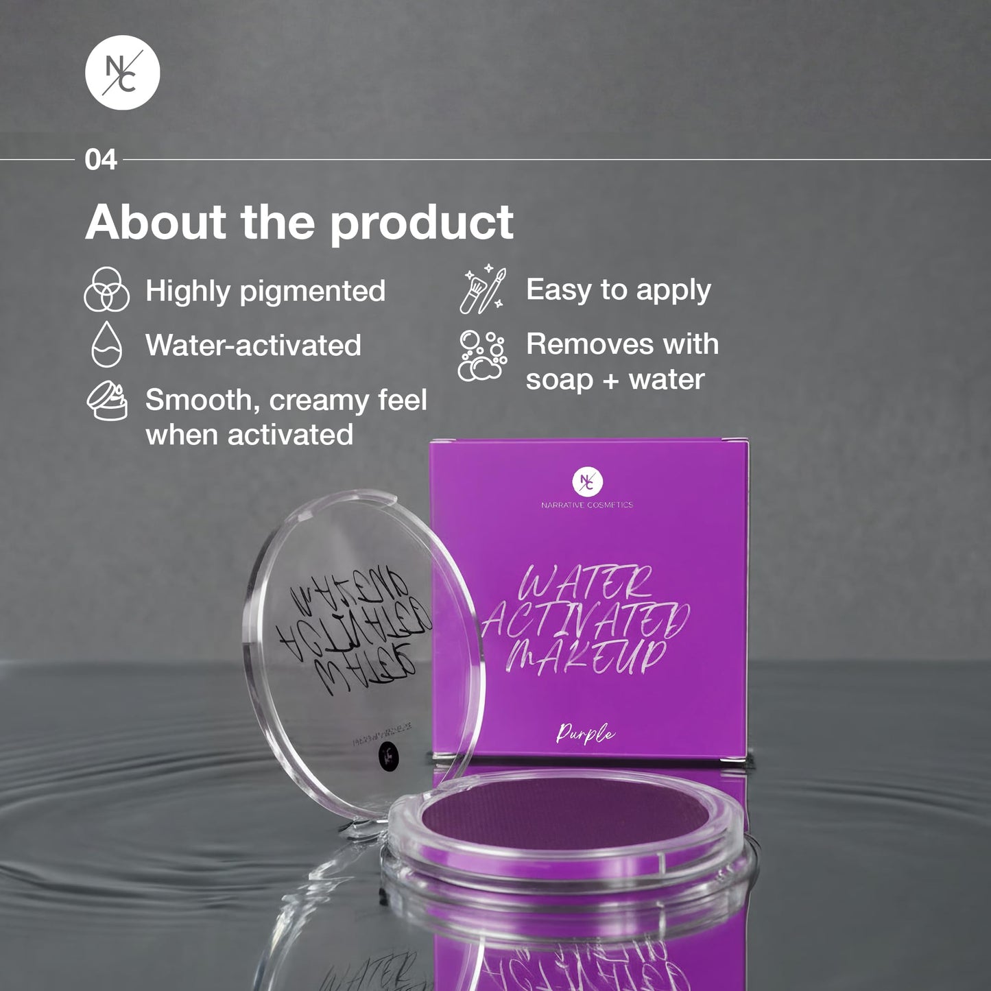 Narrative Cosmetics Water-Activated Face & Body Paint - Highly Pigmented, Long-Lasting Face & Body Paint for SFX, Cosplay, and Artistic Makeup Beauty & Personal Care Narrative Cosmetics