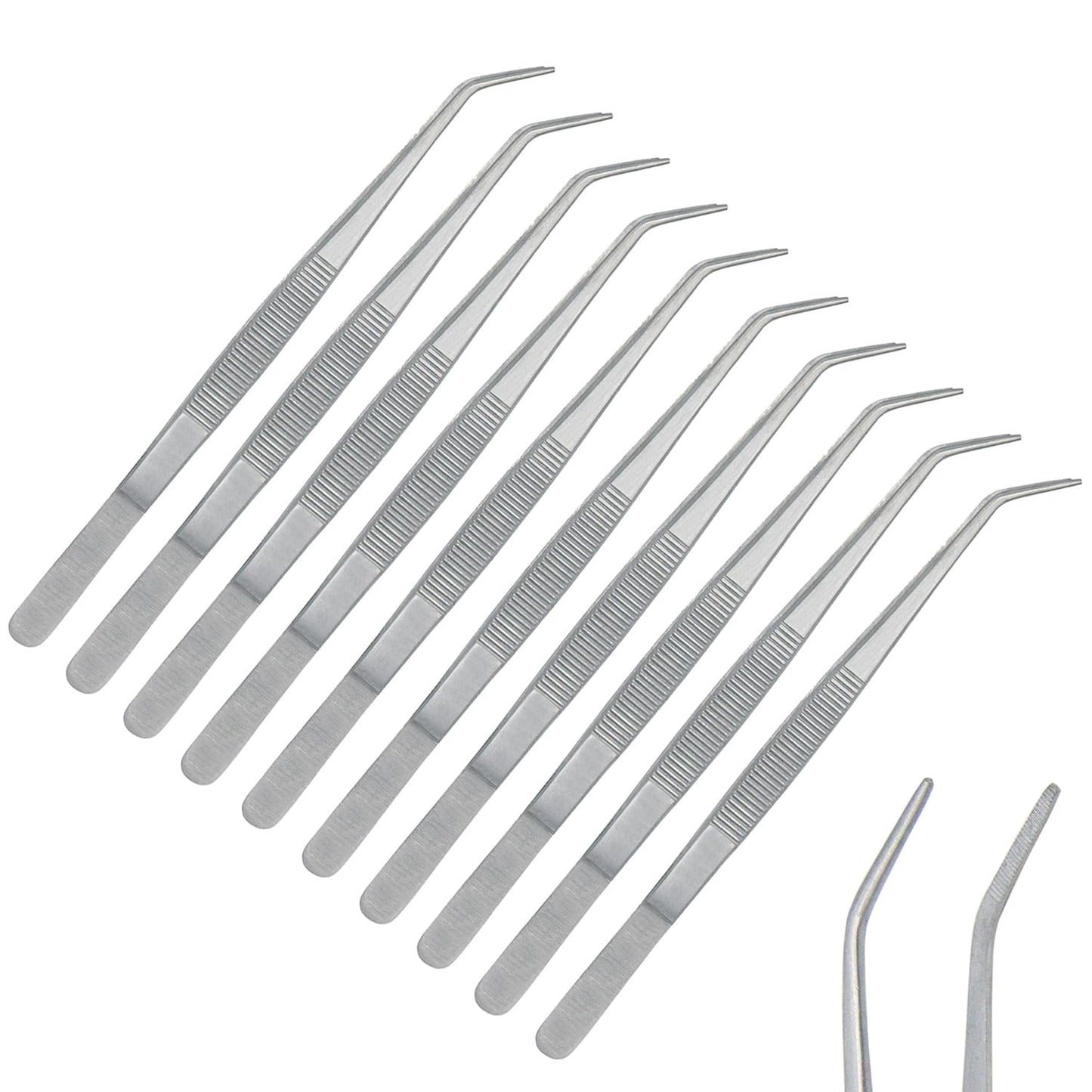 Stainless Steel Tweezers, with Curved Serrated Tip Multipurpose Tweezers Sewing Machine Tweezers Forceps for Craft Repairing (10) Beauty and Personal Care SURGICAL ONLINE