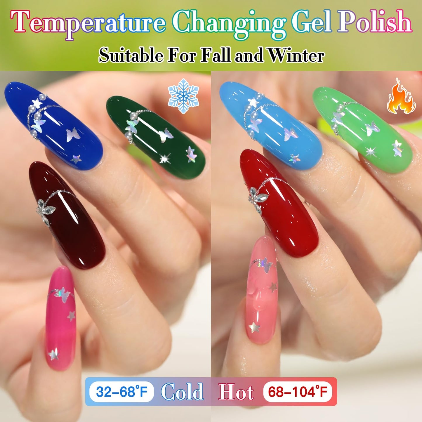 Double Rhythm 6 Pcs 15 ML Gel Polish Set Same Color Same Bottle Soak Off Gel Polish Kit Nail Art Manicure Salon DIY at Home for Women (Burgundy Blue Beauty and Personal Care Double Rhythm