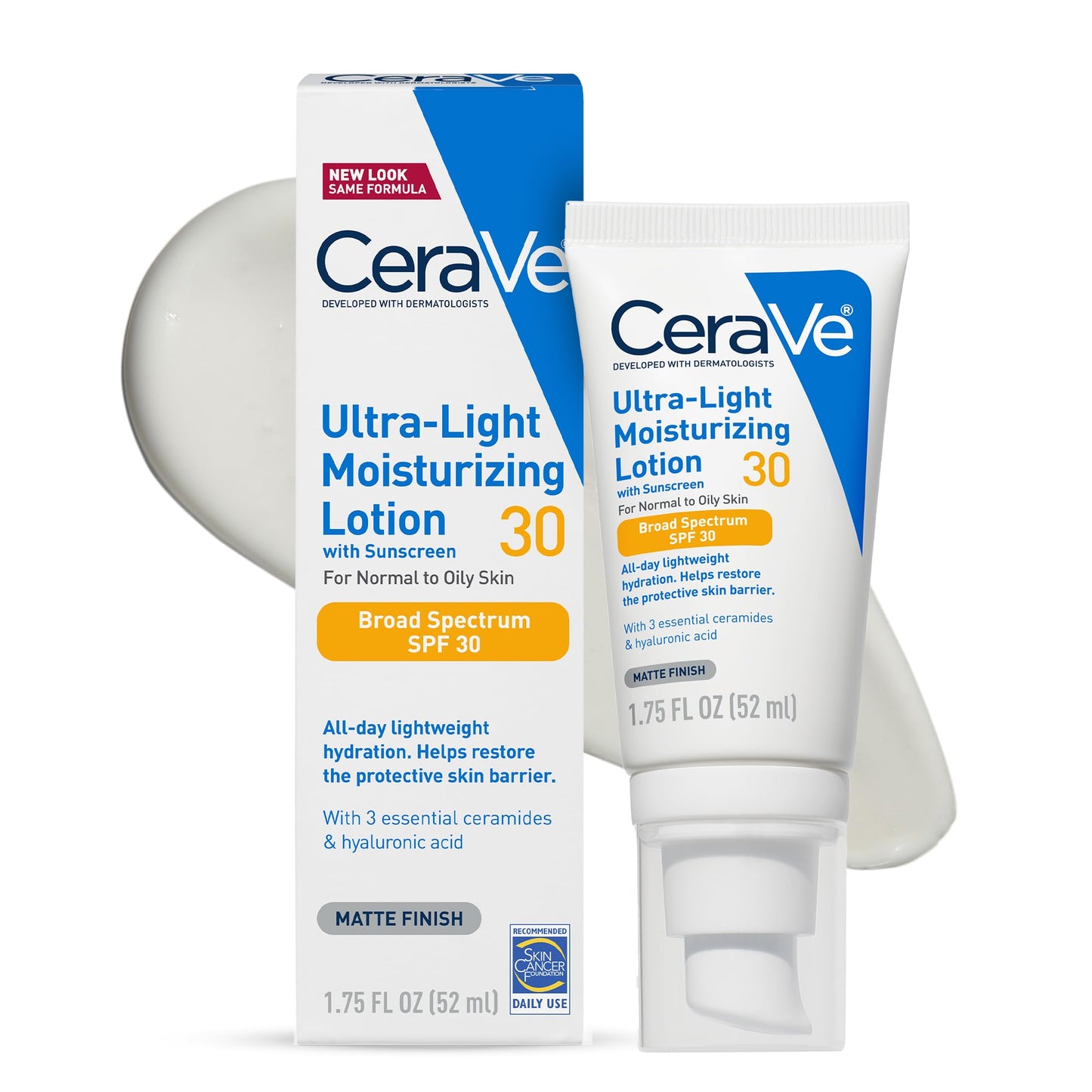 CeraVe Ultra-Light Moisturizing Lotion SPF 30, Oil-Free Daily Face Moisturizer with Hyaluronic Acid & Ceramides, Broad Spectrum, 1.7 oz Beauty & Personal Care CeraVe