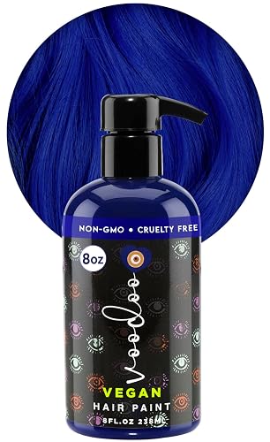 MOEHAIR Semi-Permanent Hair Color | Dark Blue Hair Dye 8 Oz | No Ammonia, Sulfate or Paraben | Vegan & Cruelty-Free | Voodoo Serenity Blue Hair Color Beauty & Personal Care MOEHAIR