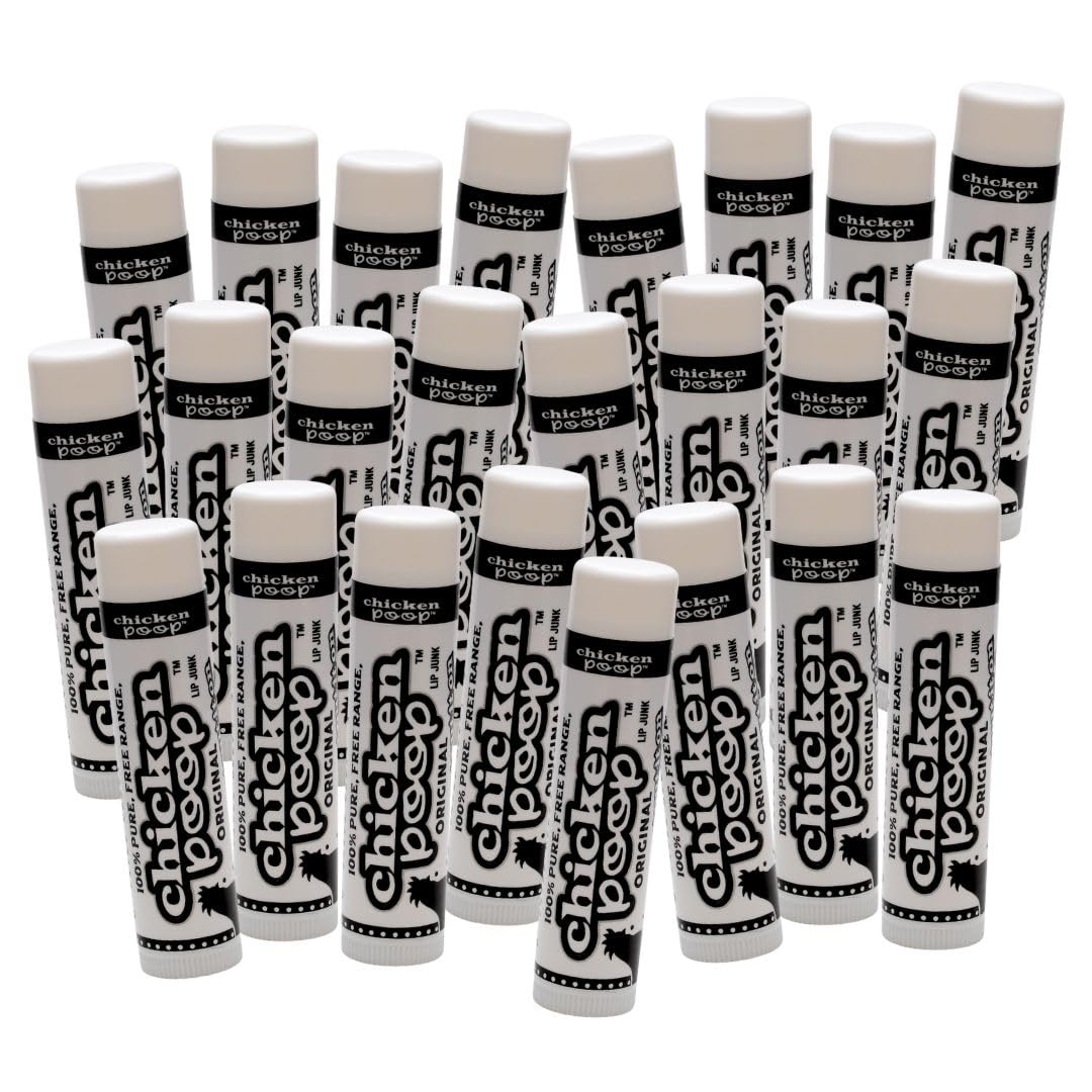 .15 oz. Chicken Poop® ORIGINAL FLAVOR Lip Junk for Dry, Chapped Lips, LIP BALM BULK PACK OF 24 Beauty and Personal Care Simone Chickenbone