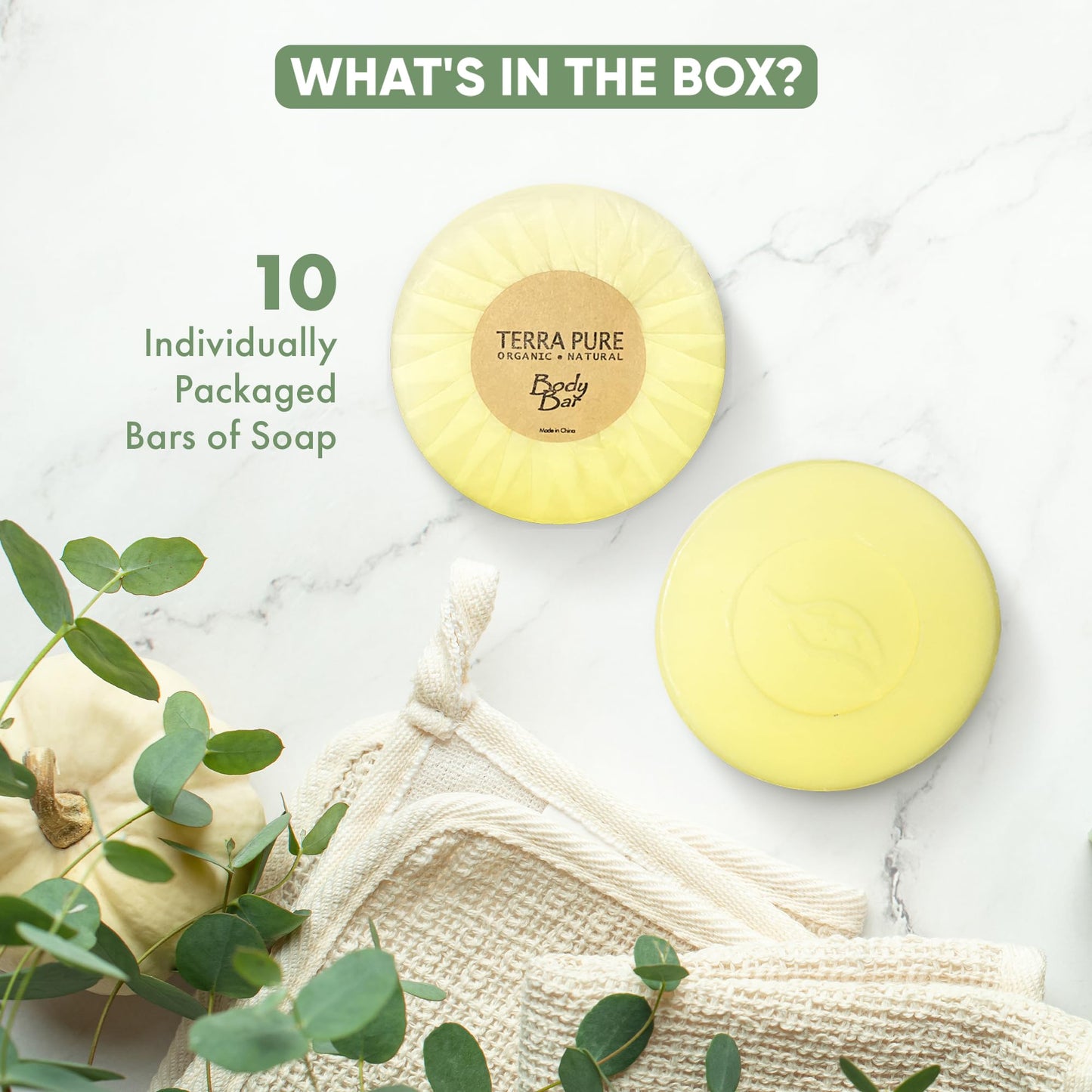 Terra Pure Bar Soap, Travel Size Hotel Amenities, 1.25 oz (Pack of 10) Beauty & Personal Care Terra Pure