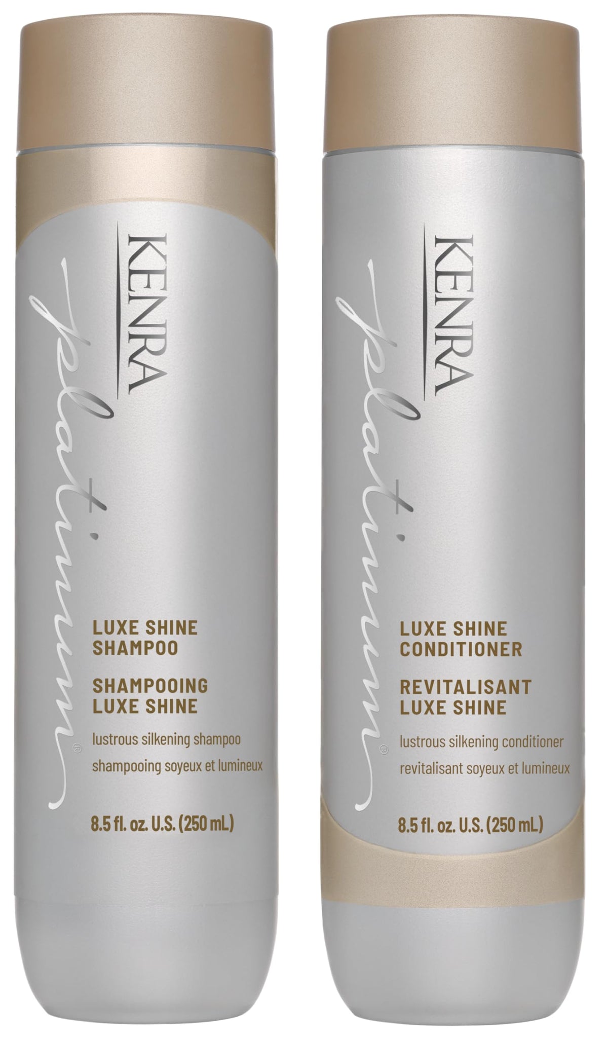 Kenra Platinum Luxe Shine Shampoo & Conditioner Set | High Shine | Smoothing Conditioner for Frizzy Hair | For Dull Hair | Sulfate Free | Color Safe