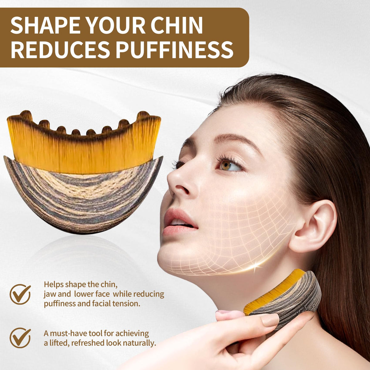 Lymphatic Contour Face Brush,Contour Face Brush for Lymphatic Drainage,Dry Lymphatic Drainage Massager,Ergonomically Designed to Fit The Skin