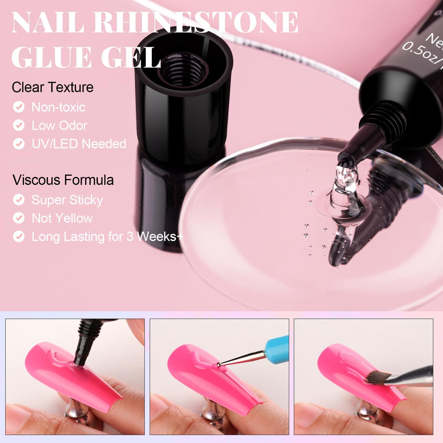 3D Flowers Nail Charms and Gems with Nail Rhinestone Glue Gel, Cute Colorful Acrylic 3D Flowers for Nails with Caviar Beads, Rhinestones for Nails Beauty & Personal Care BELLEBOOST