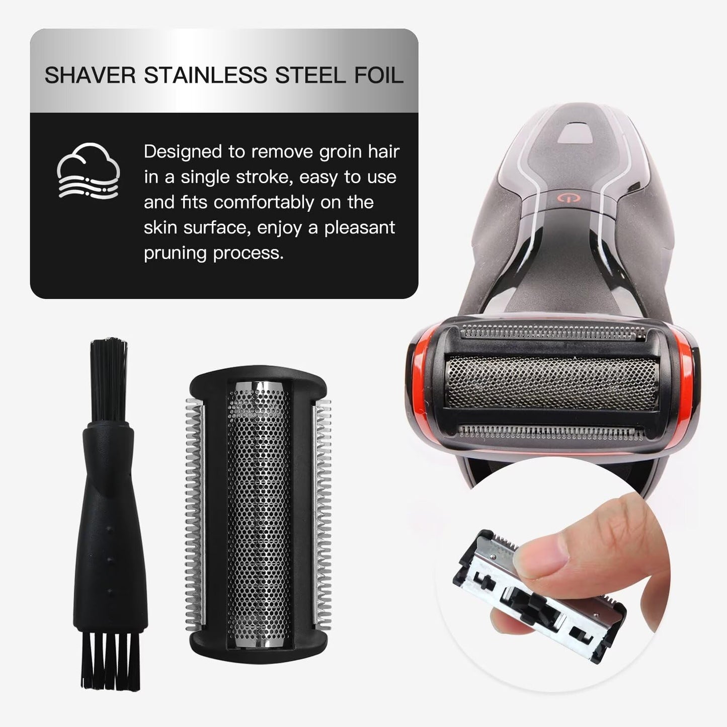 Men Body Hair Trimmer Foil Blade For MANSCAPED The Lawn Mower 5.0 Ultra Hair Trimmer, Comfortable Groin Hair Foil Shaver Head for Close Body Hair Beauty and Personal Care USonline911