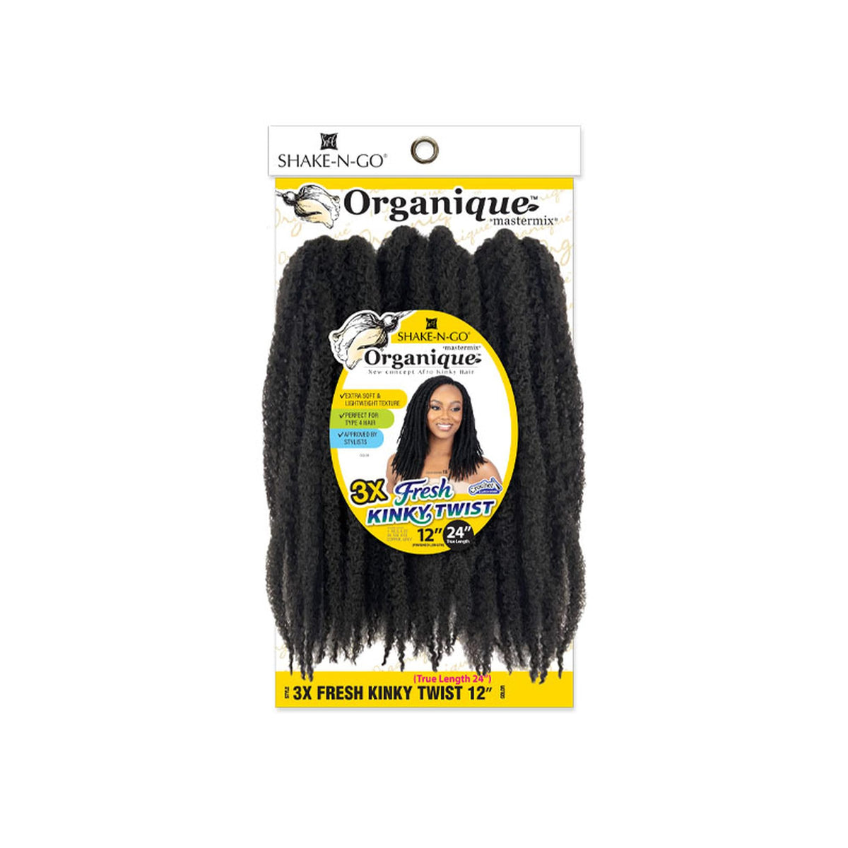 Shake-N-Go Hair extension - Organique - 3X Fresh Kinky Twist 12" (1)