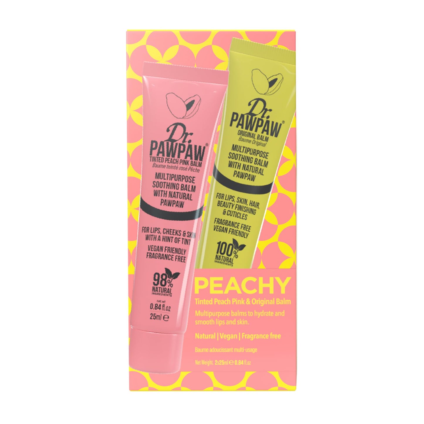 Dr. PawPaw Peachy Set - Multipurpose, Soothing and Tinted, Hydrating Lip Balm Giftset - Peach Pink and Original Balm - Gluten Free - 2 pc Beauty and Personal Care Dr. PAWPAW ORIGINAL BALM