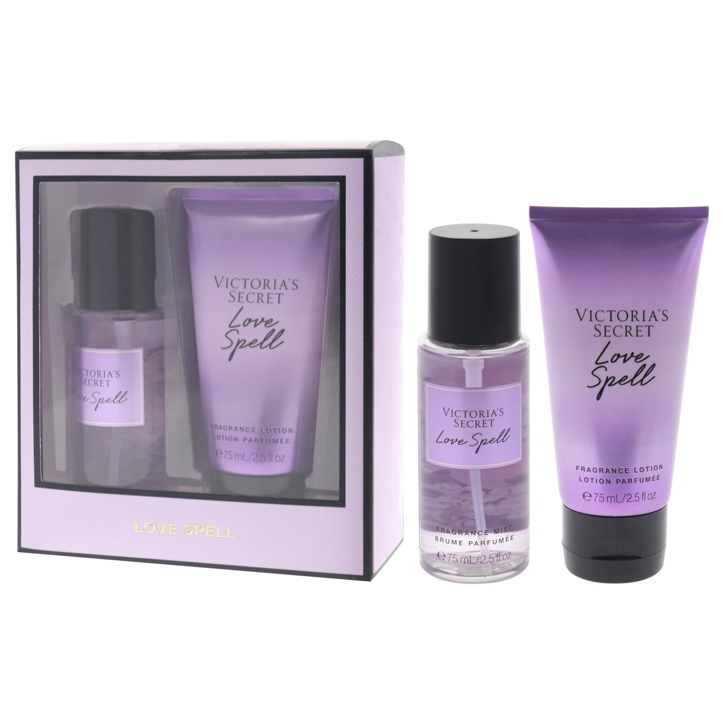 Love Spell Set by Victorias Secret for Women - 2 Pc Mini Gift Set 2.5oz Fragrance Mist, 2.5oz Fragrance Lotion Beauty & Personal Care Victoria's Secret