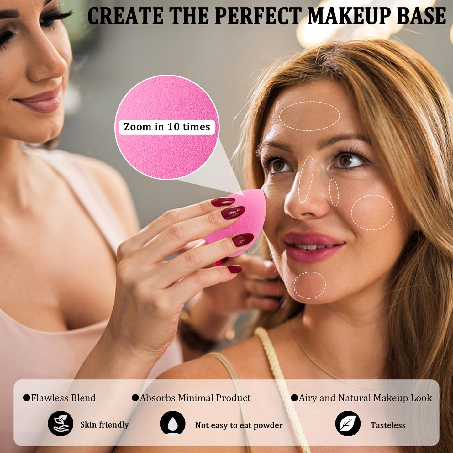 12 Pieces Professional Makeup Sponge Set,Latex Free Flawless Soft Setting Face Puffs,Beauty Sponge Blender Cosmetic Applicator Beauty & Personal Care Scartink