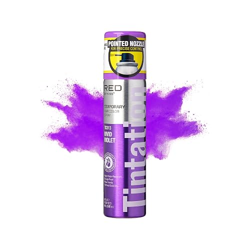 Red by Kiss Tintation Temporary Hair Color Spray 2.82oz, Quick-Dry & Smudge-Proof, Vivid Color Washable Hair Dye, Styling Spray Cosplay Halloween Beauty & Personal Care Red by Kiss