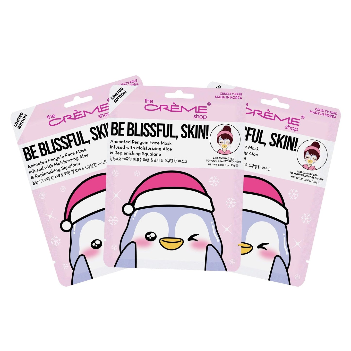 The Crème Shop Be Blissful, Skin! Penguin Holiday Holiday Animated Face Sheet Mask | Korean Sheet Mask | Holiday Gifts for Women | Stocking Stuffers Beauty & Personal Care The Crème Shop