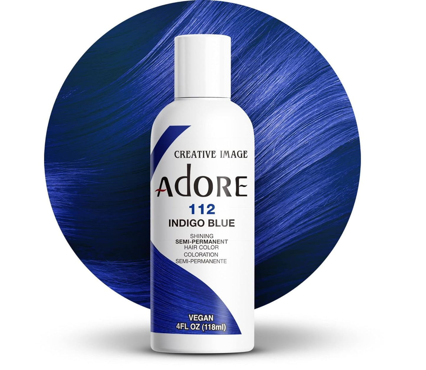 Adore Semi Permanent Hair Color (112 Indigo Blue) | Vegan & Cruelty-Free Blue Hair Dye | No Ammonia, No Peroxide, No Alcohol | 4 Fl Oz (Pack of 1) Beauty & Personal Care Adore