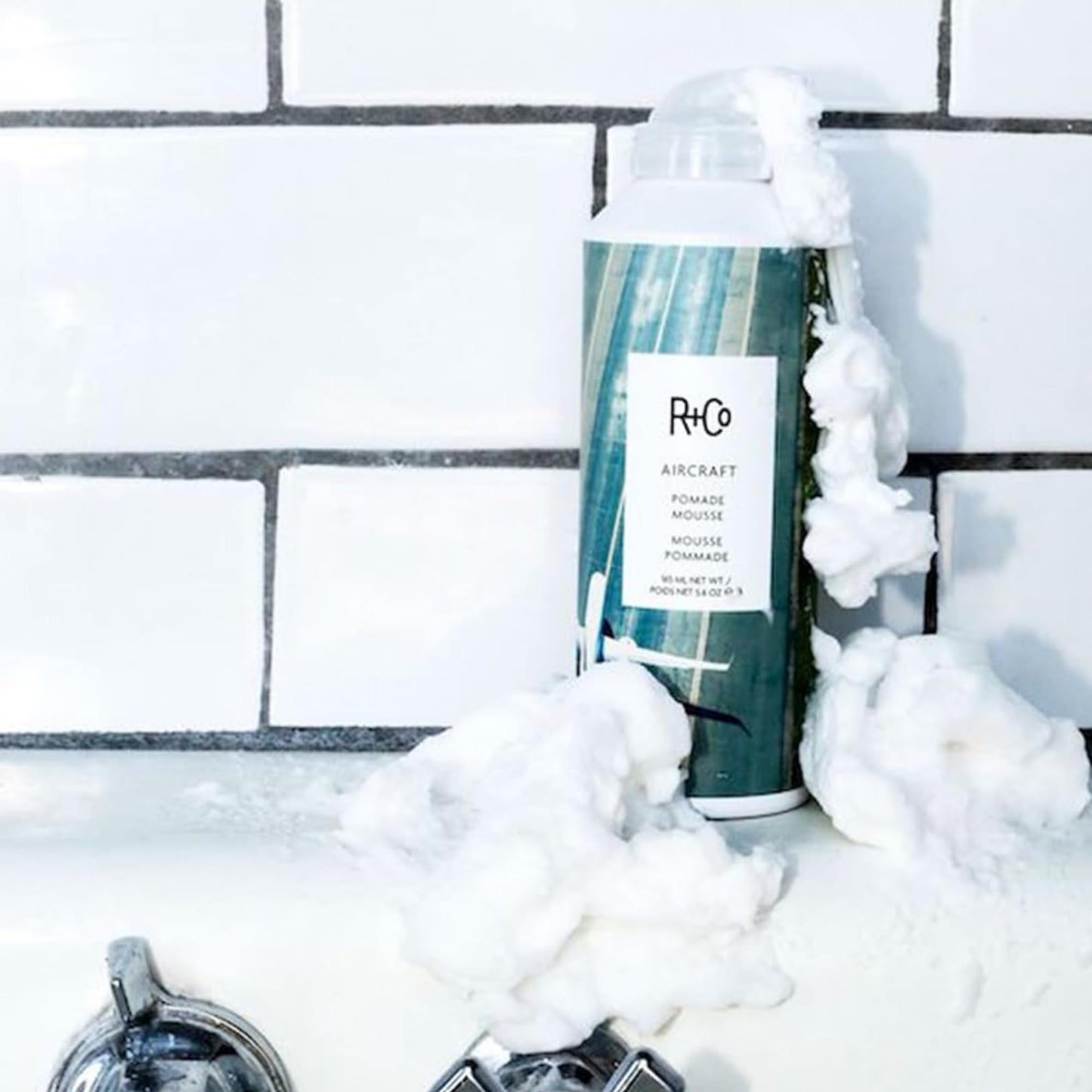 R+Co Aircraft Pomade Mousse - Lightweight Non-Sticky Styling Foam for Texture, Volume & Definition - Anti-Frizz Heat Protectant for Lived-In Hair Beauty & Personal Care R+Co