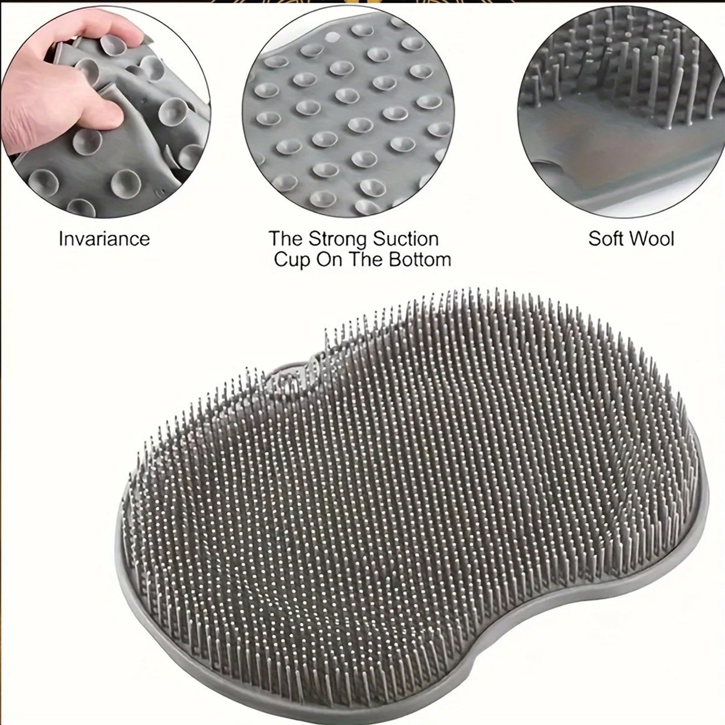 Solespa Hands-Free Silicone Foot Scrubber Mat, Shower Foot Scrubber Mat with Non-Slip Suction Cups, Wall Mounted Back Washer Exfoliating Bath Wash Beauty and Personal Care tarcegta