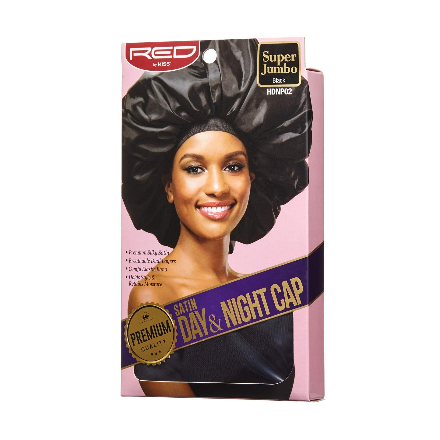 Red by Kiss Premium Quality Silky Satin Day & Night Cap, Super Jumbo, Black Beauty and Personal Care Red by Kiss