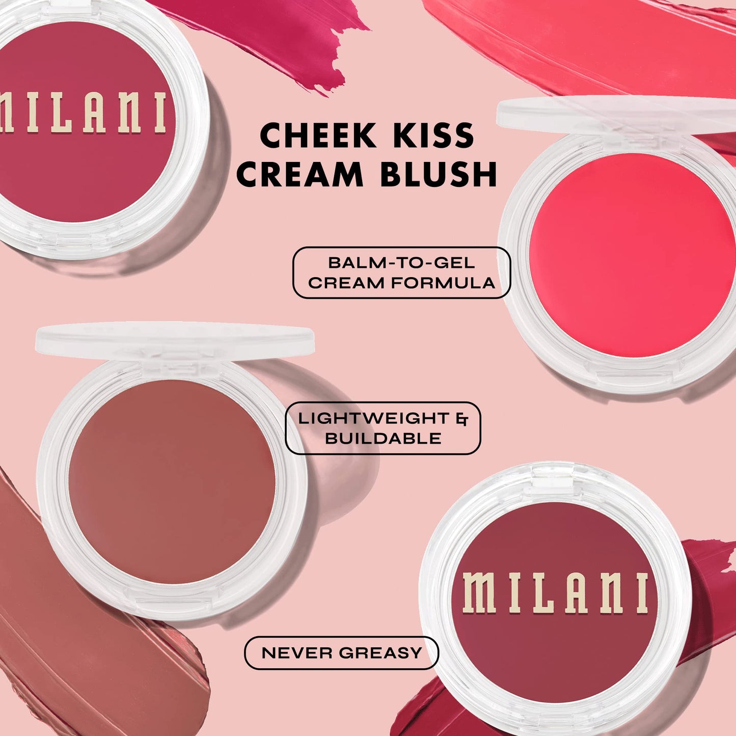 Milani Blush Makeup - Cheek Kiss Cream Blush for Cheeks, Buildable Cream-to-Gel Blusher & Lip Tint, Dewy Natural Color, Hydrating - Nude Kiss Beauty & Personal Care Milani